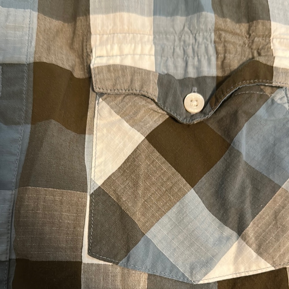 Patagonia Casual Button Down Shirt Blue and Brown - Picture 4 of 4